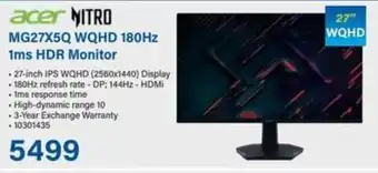 Incredible Connection Acer MG27X5Q WQHD 180Hz 1ms HDR Monitor offer