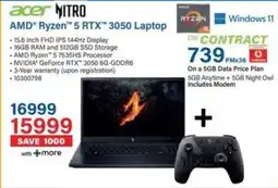 Incredible Connection Acer AMD Ryzen 5 RTX 3050 Laptop offer