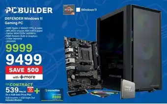 Incredible Connection PC BUILDER DEFENDER Windows 11 Gaming PC offer