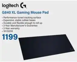 Incredible Connection Logitech G840 XL Gaming Mouse Pad offer