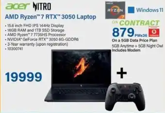 Incredible Connection Acer AMD Ryzen 7 RTX 3050 Laptop offer