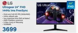 Incredible Connection LG Ultragear 24" FHD 144Hz 1ms FreeSync offer