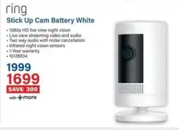 Incredible Connection Ring Stick Up Cam Battery White offer