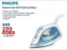 Incredible Connection PHILIPS Steam Iron DST1030/20 Blue offer