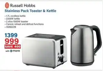 Incredible Connection Russell Hobbs Stainless Pack Toaster & Kettle offer