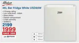 Incredible Connection Univa Bar Fridge White USD60W offer