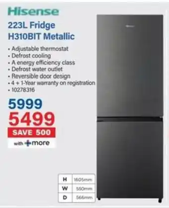 Incredible Connection Hisense Fridge H310BIT Metallic offer