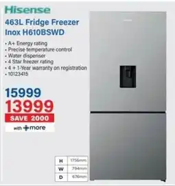 Incredible Connection Hisense Fridge Freezer Inox H610BSWD offer