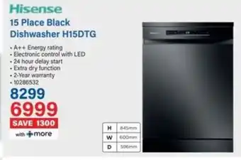 Incredible Connection Hisense 15 Place Black Dishwasher H15DTG offer