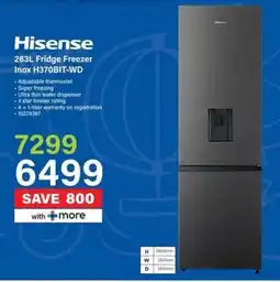 Incredible Connection Hisense Fridge Freezer Inox H370BIT-WD offer