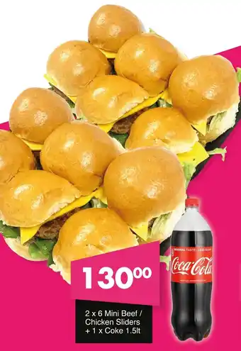 Save Hyper Mini Beef/ Chicken Sliders + Coke offer