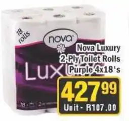 J&E Cash and Carry Nova Luxury 2-Ply Toilet Rolls Purple offer