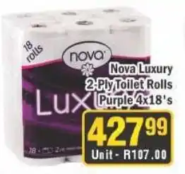 J&E Cash and Carry Nova Luxury 2-Ply Toilet Rolls Purple offer