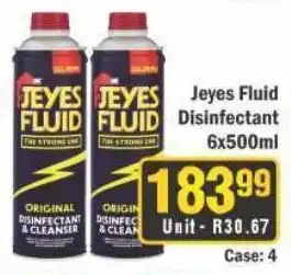 J&E Cash and Carry JEYES Disinfectant offer