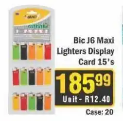 J&E Cash and Carry Bic J6 Maxi Lighters Display Card offer