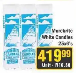 J&E Cash and Carry Morebrite White Candles offer