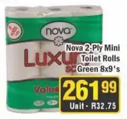 J&E Cash and Carry Nova 2-Ply Mini Toilet Rolls Green offer