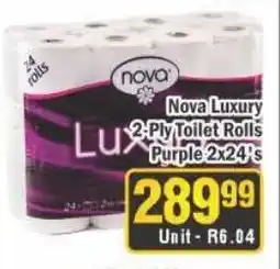 J&E Cash and Carry Nova Luxury 2-Ply Toilet Rolls Purple offer