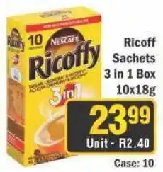 J&E Cash and Carry NESCAFE Ricoffy Sachets 3 in 1 Box offer