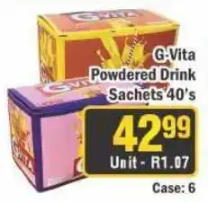 J&E Cash and Carry G-Vita Powdered Drink Sachets offer