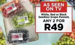 Food Lover's Market White, Red or Black Seedless Grape Punnets offer