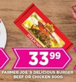 Goal Supermarket Farmer joe's delicious burger beef or chicken offer