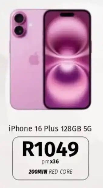 Vodacom iPhone 16 Plus 128GB 5G offer