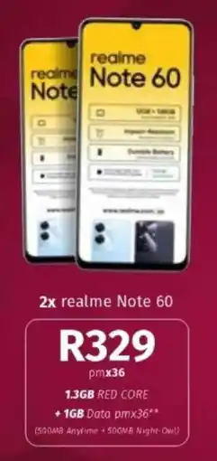 Vodacom Realme Note 60 offer