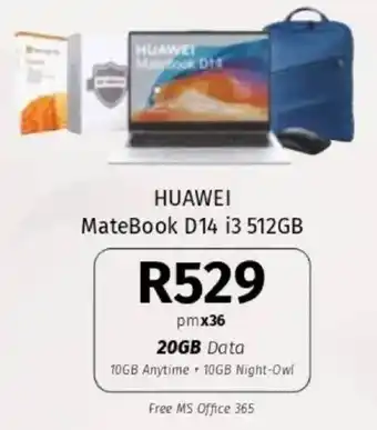 Vodacom HUAWEI MateBook D14 i3 512GB offer