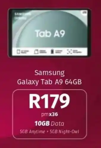 Vodacom Samsung Galaxy Tab A9 64GB offer