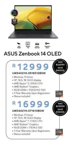 Computer Mania ASUS Zenbook 14 OLED offer