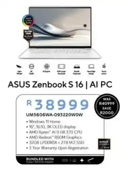 Computer Mania ASUS Zenbook S 16/ AI PC offer