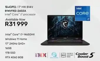 Computer Mania MSI SWORD 17 HX B14V Intel Core i7 processor offer