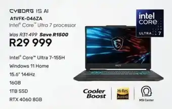 Computer Mania MSI CYBORG 15 AI Intel Core Ultra 7 processor offer