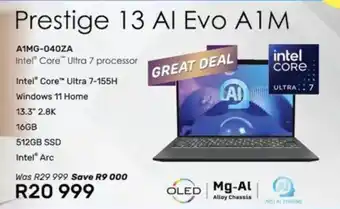 Computer Mania MSI Prestige 13 Al Evo A1M offer