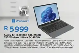 Computer Mania Proline 14" 15-1035G1, 8GB, 256GB SSD, Windows 11 Home (V14615K) offer