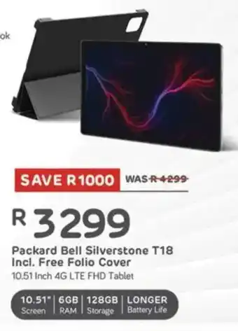 Computer Mania Packard Bell Silverstone T18 Incl. Free Folio Cover 10.51 Inch 4G LTE FHD Tablet offer