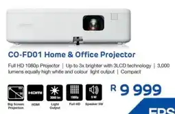 Computer Mania EPSON CO-FD01 Home & Office Projector offer