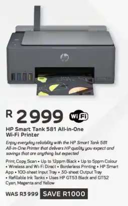 Computer Mania HP Smart Tank 581 All-in-One Wi-Fi Printer offer