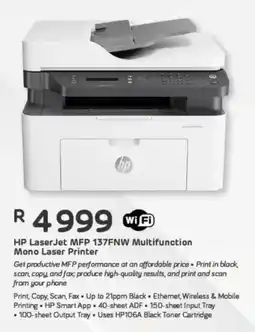 Computer Mania HP LaserJet MFP 137FNW Multifunction Mono Laser Printer offer