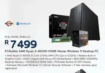 Computer Mania PCBuilder AMD Ryzen 5 4600G HOME Master Windows 11 Desktop PC offer