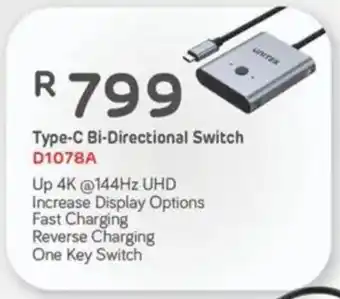 Computer Mania UNITEK Type-C Bi-Directional Switch D1078A offer