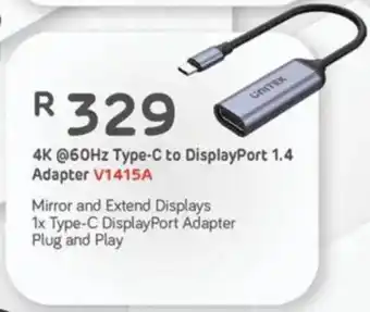 Computer Mania UNITEK 4K 60Hz Type-C to DisplayPort 1.4 Adapter V1415A offer