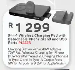 Computer Mania UNITEK 5-in-1 Wireless Charging Pad with Detachable Phone Stand and USB Ports P12228 offer