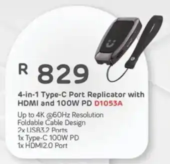 Computer Mania UNITEK 4-in-1 Type-C Port Replicator with HDMI and 100W PD D1053A offer