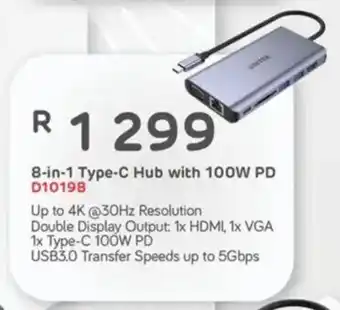 Computer Mania UNITEK 8-in-1 Type-C Hub with 100W PD D10198 offer