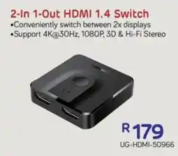 Computer Mania UGREEN 2-In 1-Out HDMI 1.4 Switch offer