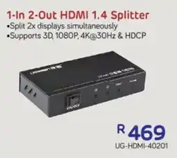 Computer Mania UGREEN 1-In 2-Out HDMI 1.4 Splitter offer