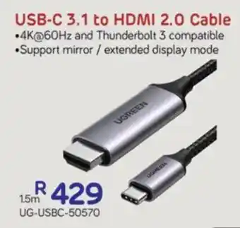 Computer Mania UGREEN USB-C 3.1 to HDMI 2.0 Cable offer