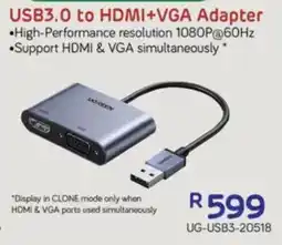 Computer Mania UGREEN USB3.0 to HDMI+VGA Adapter offer